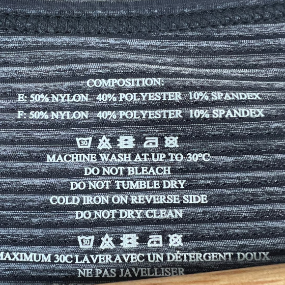 ZYIA ACTIVE Women's L Gray Black Perforated Mesh Stretch Nylon Gym Active Shirt - Picture 5 of 6